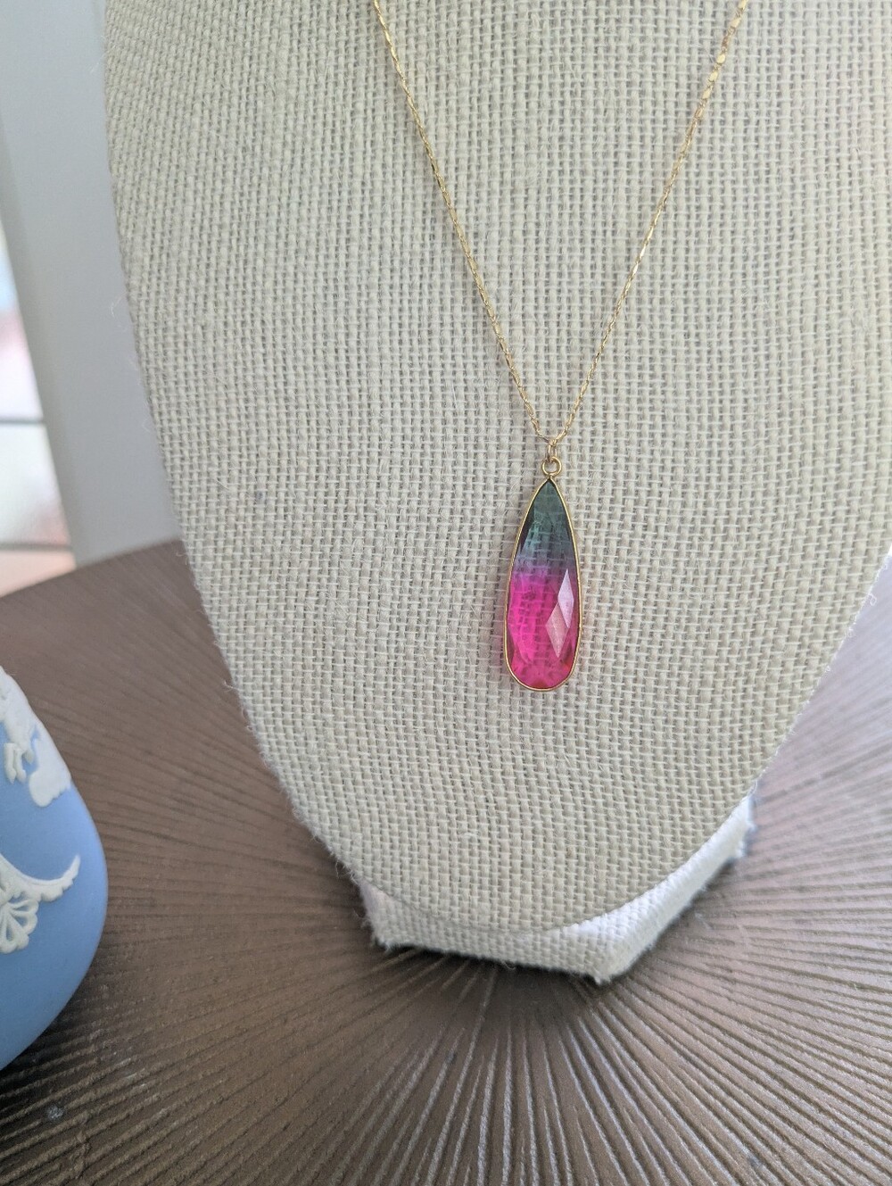 Artisan Made Watermelon Stone Necklace - Picture 12 of 16